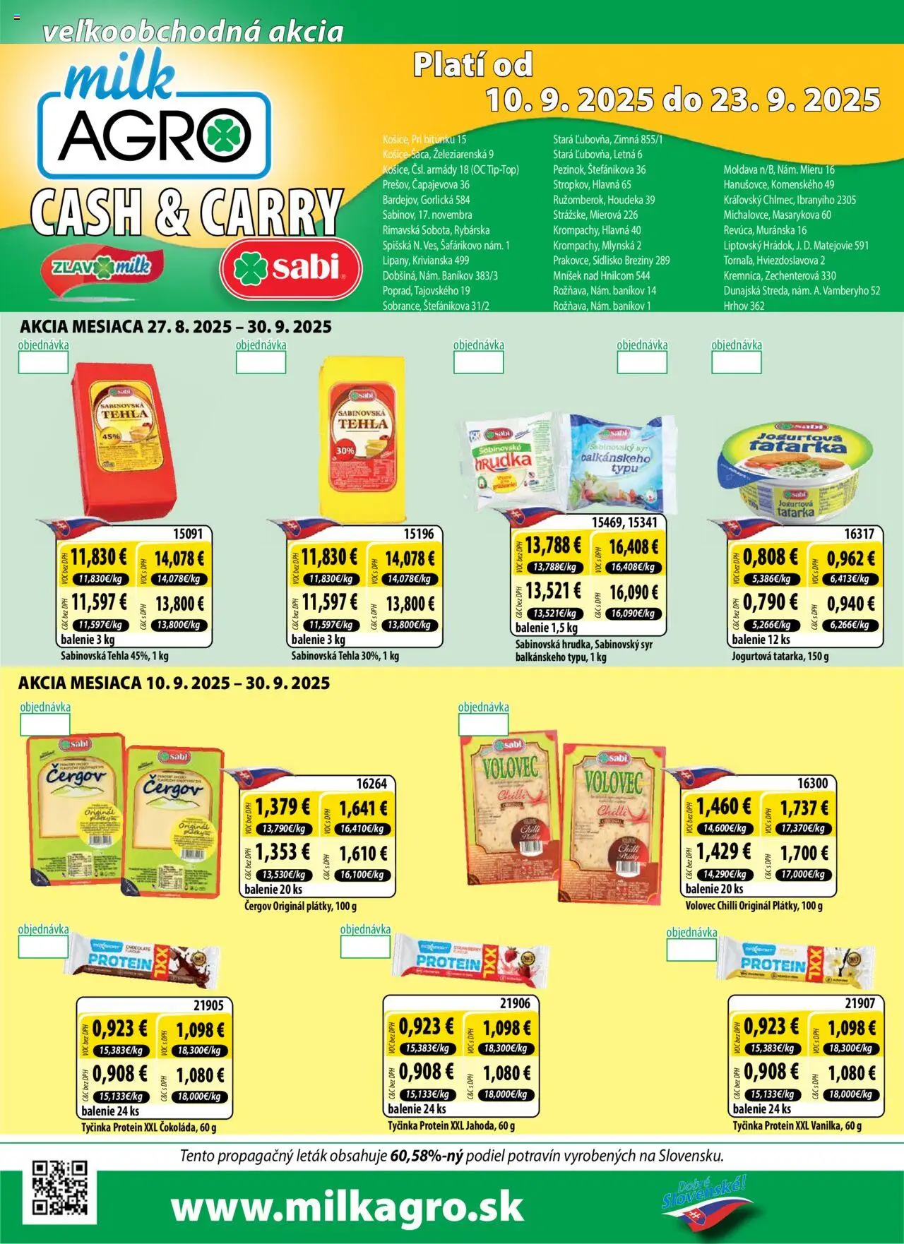 Milk Agro Cash & Carry leták (10.09. - 23.09.2025) - Akčná ponuka