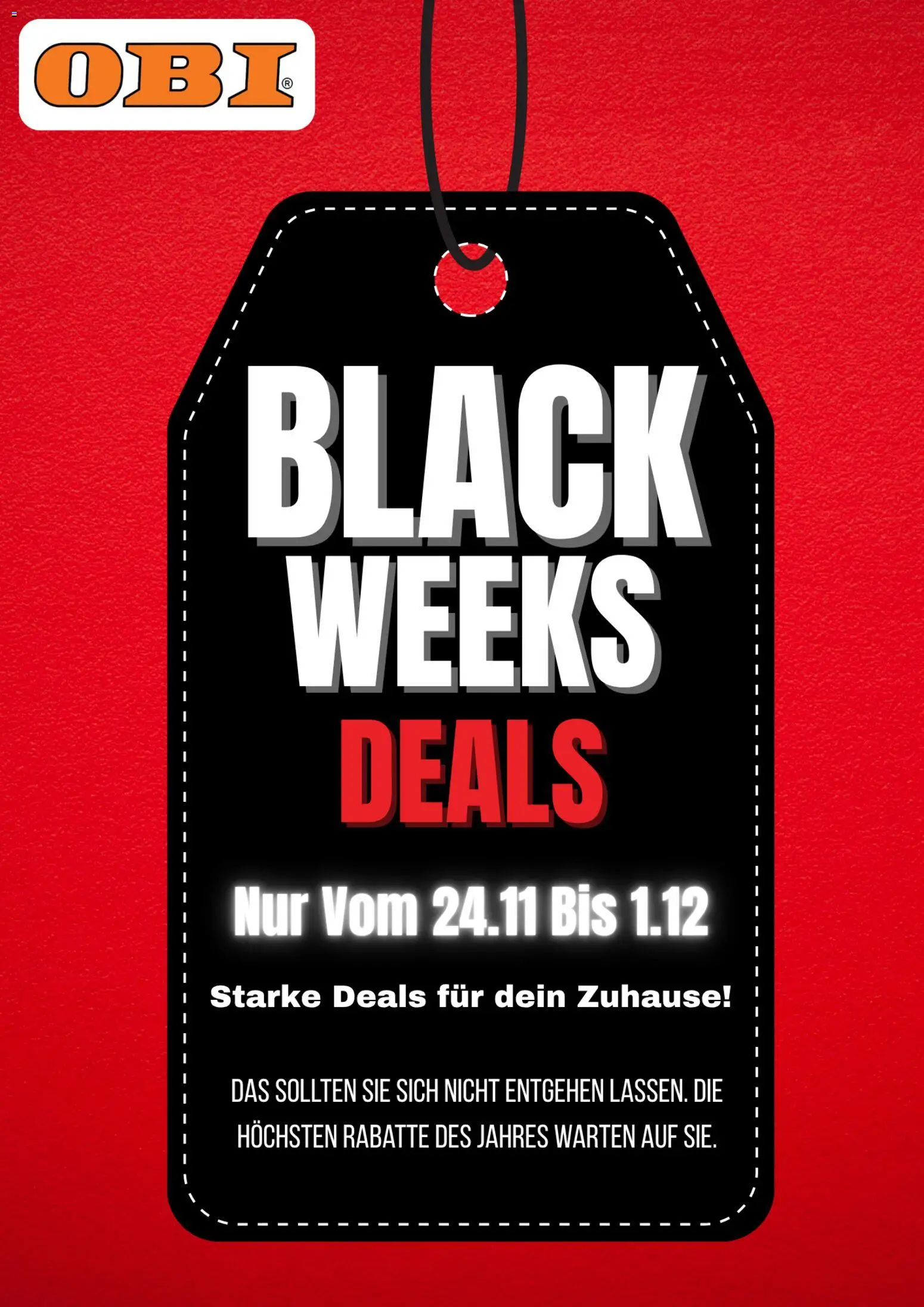Vorschau der Angebote: OBI Black Friday Ankündigung gültig ab 14.11.2025