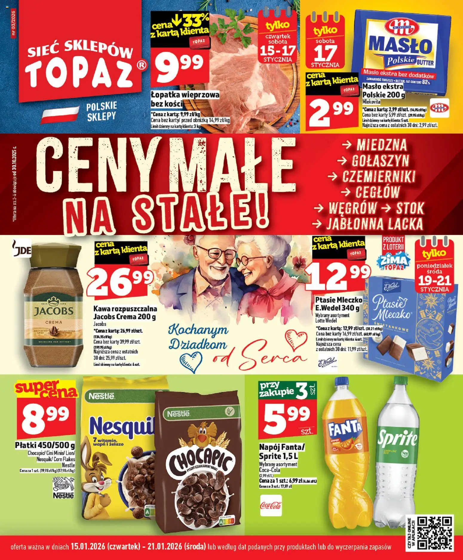 Pogląd gazetki "Ceny małe na stałe" ze sklepu Topaz ważnej od 15.01.2026