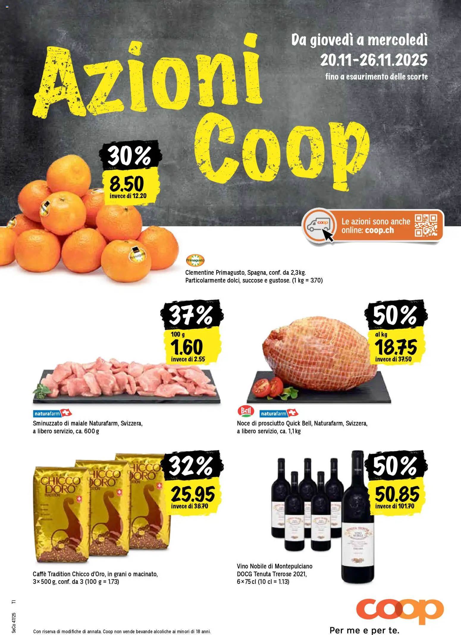 Vorschau des Merkblatts Una settimana di azioni vom Shop Coop gültig von 20.11.2025 bis 26.11.2025