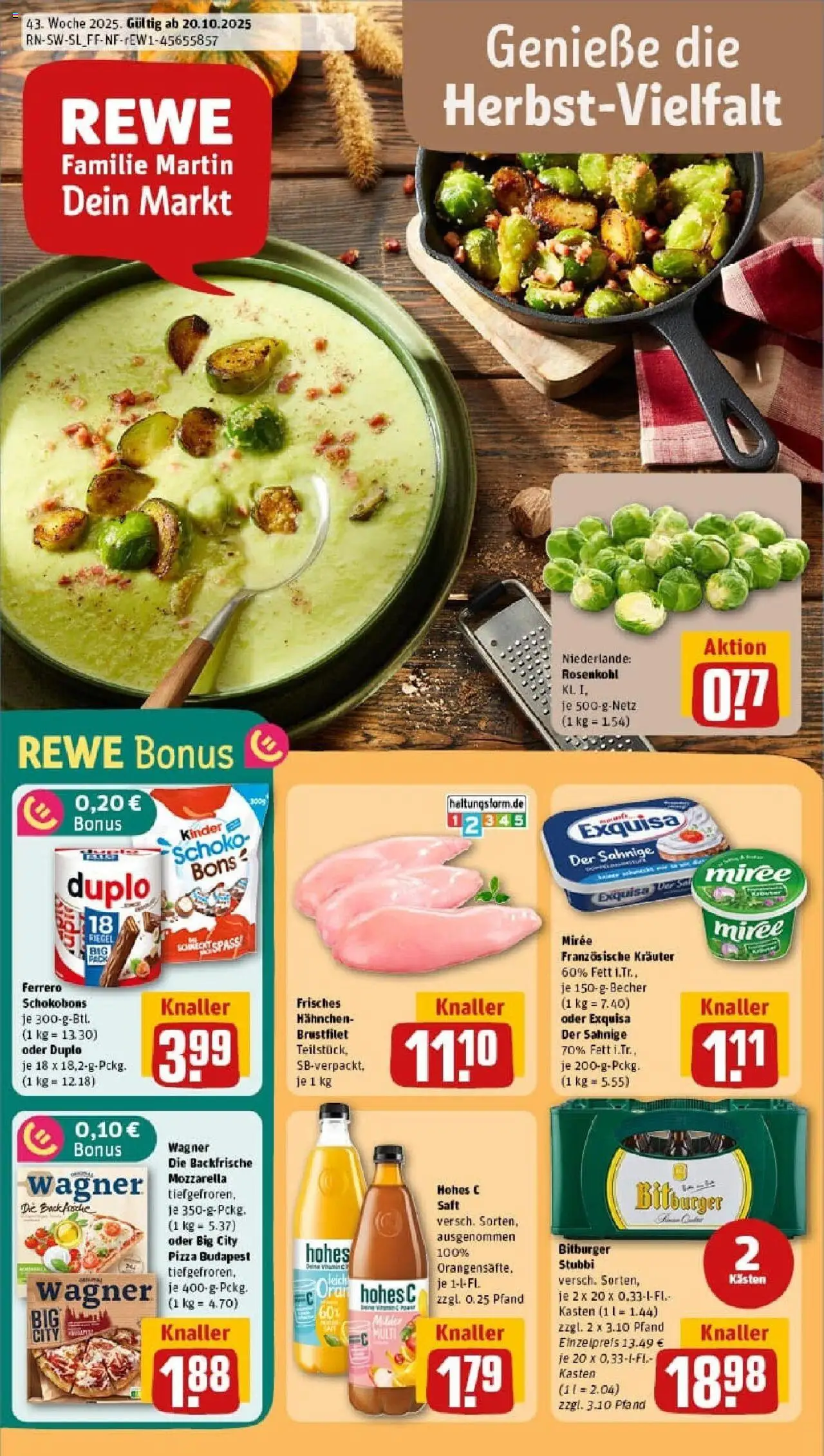 REWE Prospekt ab 19.10.2025 nächste Woche - Prospekt Heusweiler	