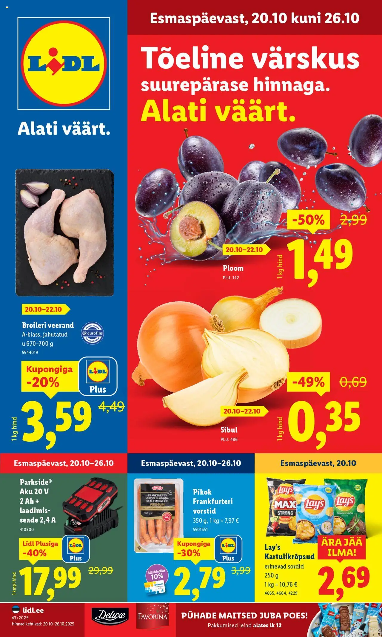Lidl kliendilehe eelvaade alates 2025.10.20
