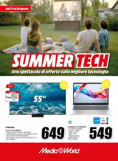 Anteprima dell'opuscolo Volantino Summer Tech dal negozio Media World valido da 11/08/2025