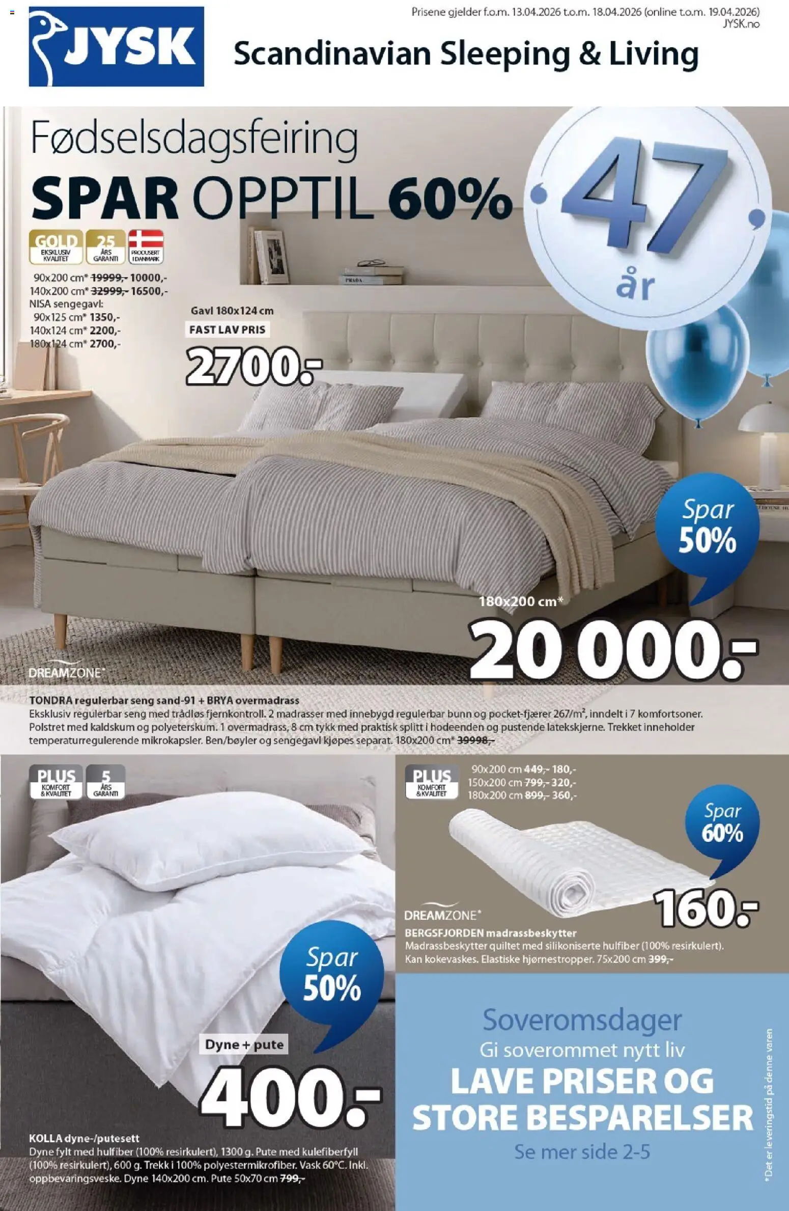 Forhåndsvis JYSK kundeavis fra butikk JYSK gyldig fra 13/04/2026