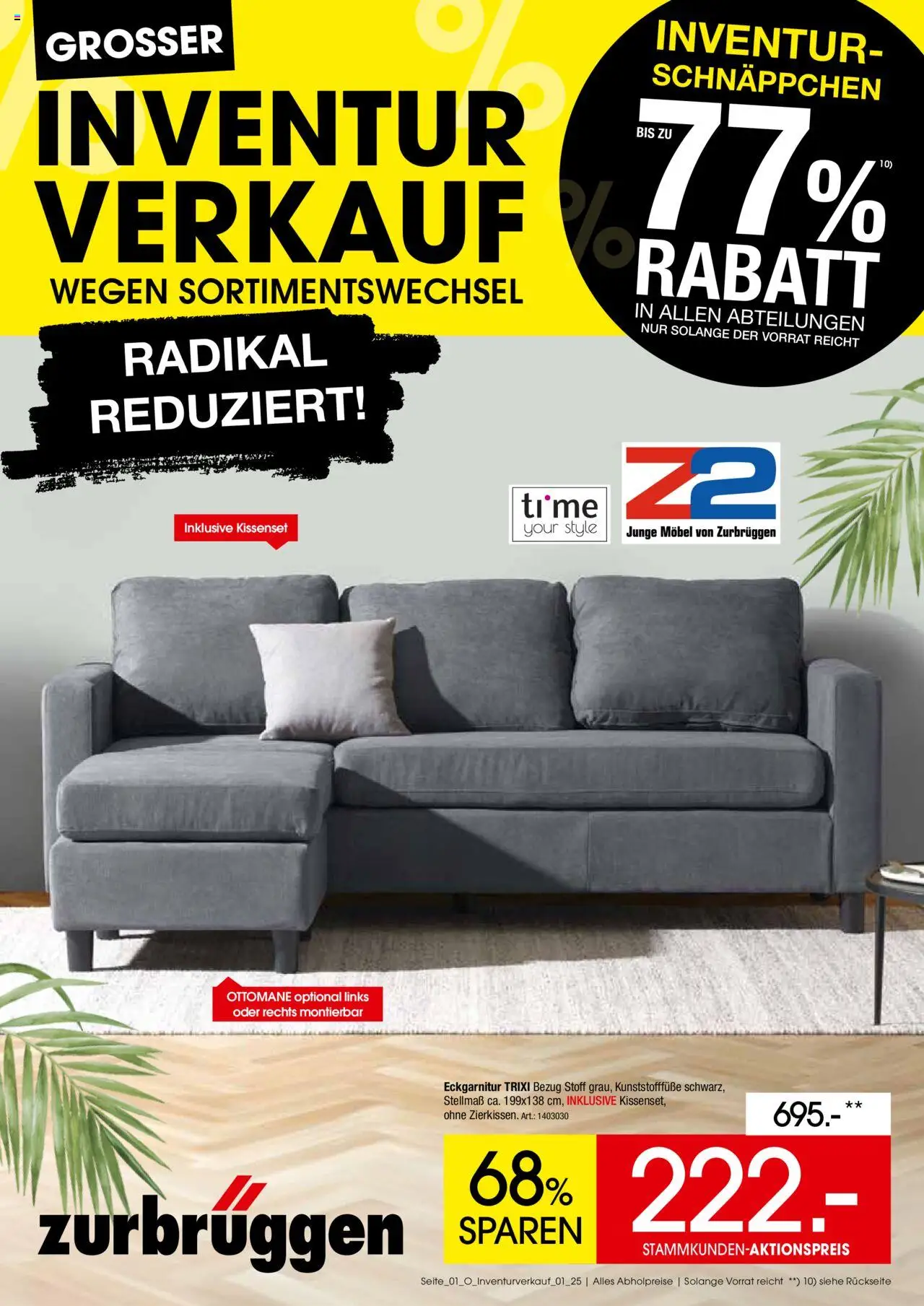 Zurbrüggen Inventurverkauf (vom 03.07.2025 - 31.07.2025)