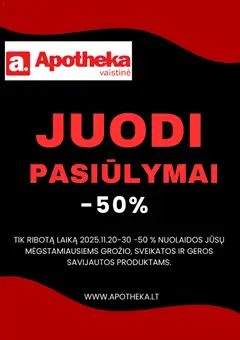 Apotheka parduotuvės leidinio Black Friday galiojančio nuo 2025.11.20 peržiūra