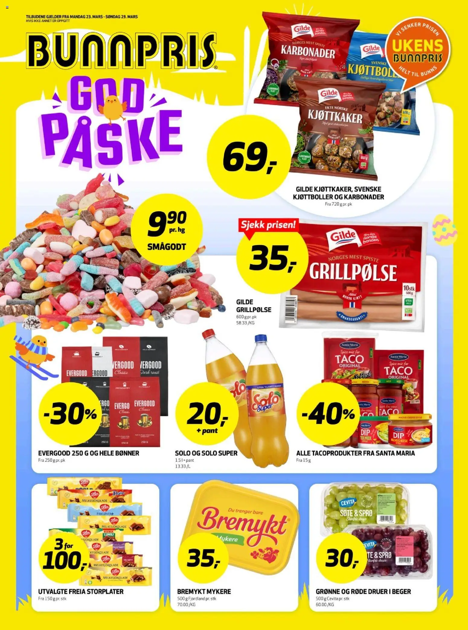 Forhåndsvis Bunnpris Trondheim kundeavis fra butikk Bunnpris gyldig fra 23/03/2026
