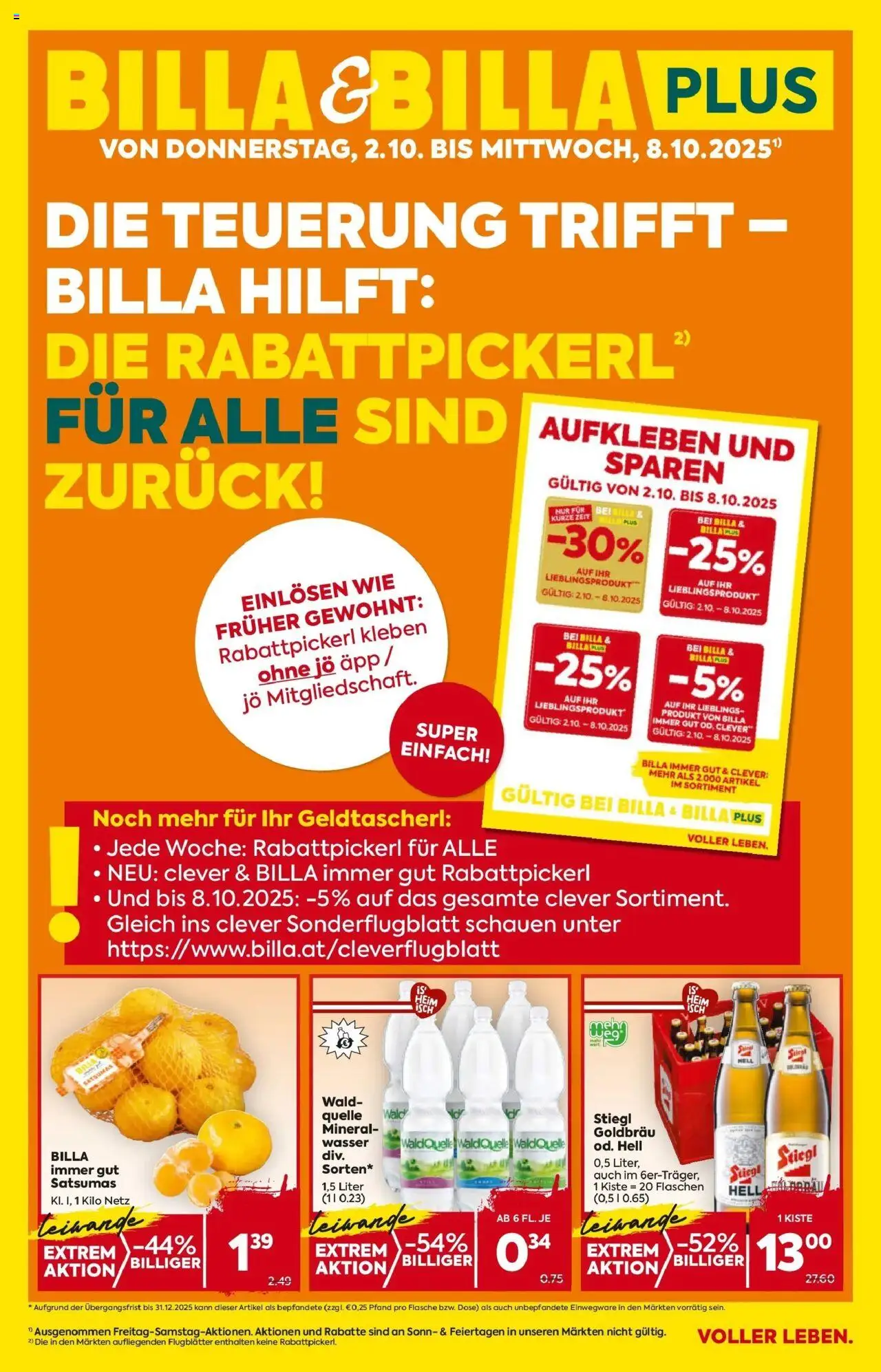  BILLA Flugblatt ab 02.10.2025 vorschau >> Oberndorf Bei Salzburg, Lamprechtshausen, Maria Alm - Seite 1