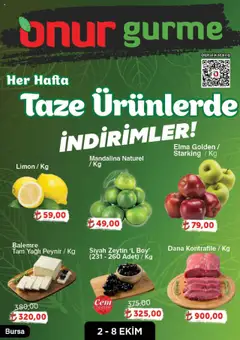 Onur Market Katalog Gurme - Bursa 02.10.2025 - Broşürünün önizlemesi