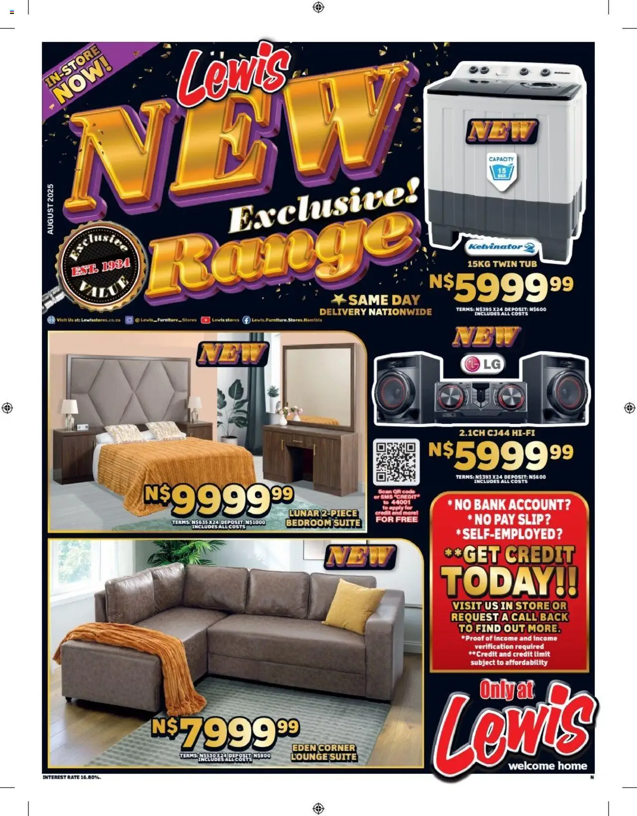 Lewis Stores Namibia Leaflet from 11/08 - 17/09/2025 > Promotions - Lounge suite