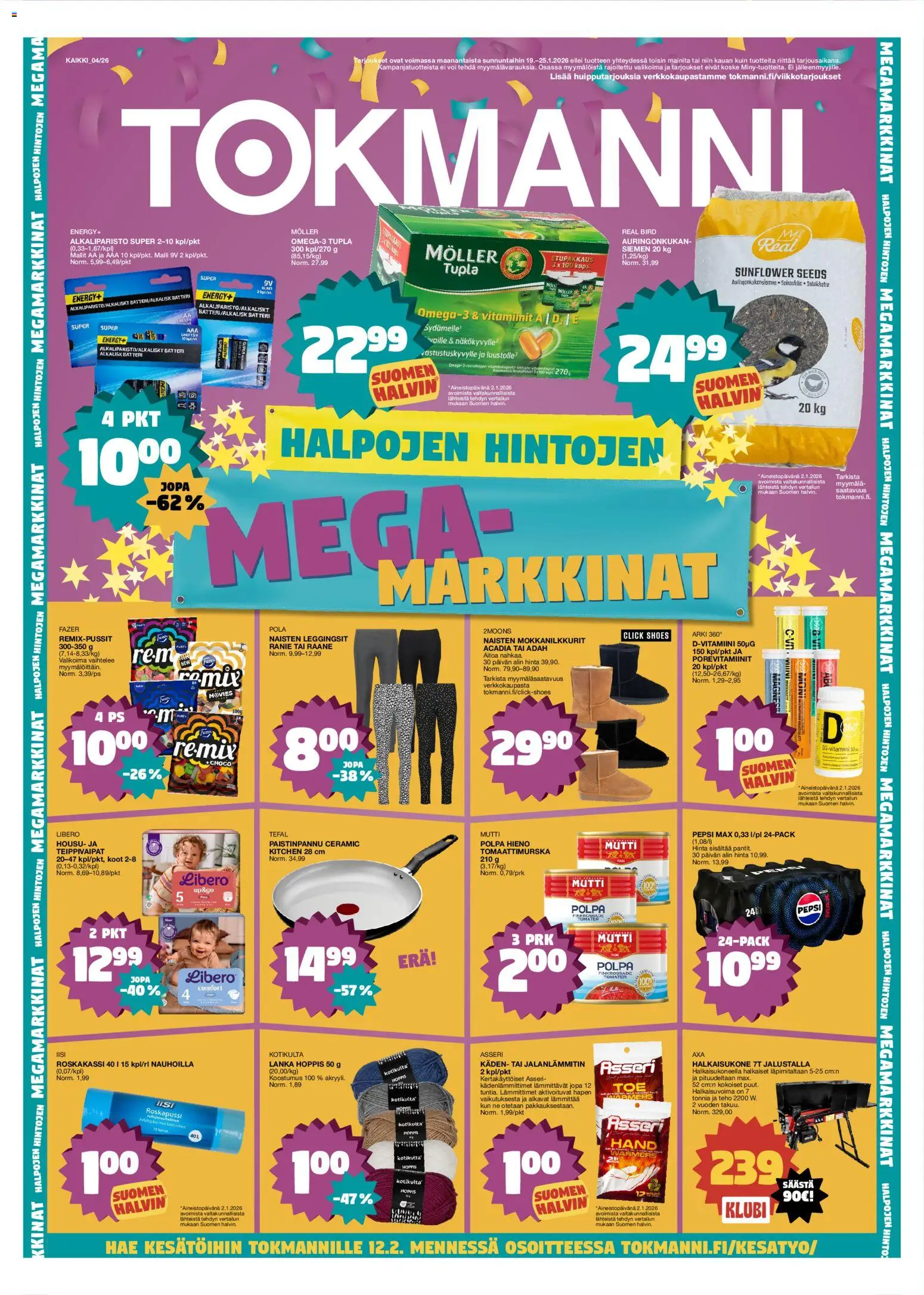 Kaupan Tokmanni Tarjoukset esikatselu, voimassa 19/01/2026