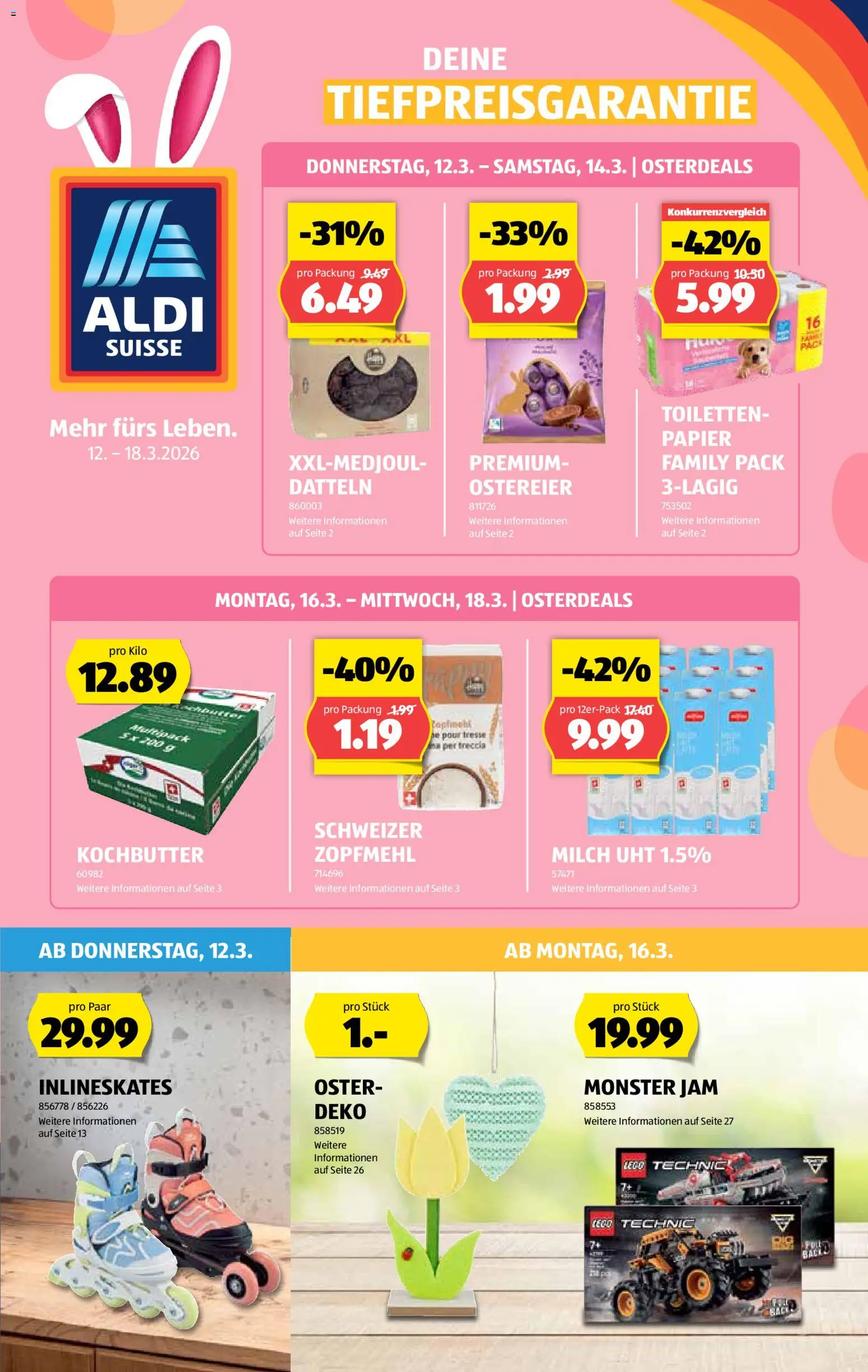 Vorschau des Merkblatts Aldi aktionen vom Shop Aldi gültig von 12.03.2026 bis 18.03.2026 - Milch