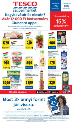 Tesco - Tesco Szupermarket akciós újság megtekintése, amely érvényes 2026.04.16.-től