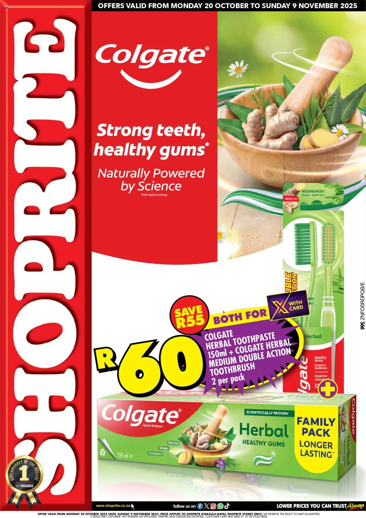 Shoprite KwaZulu-Natal - Colgate Promotion 20/10 - 09/11/2025 >> Catalogue