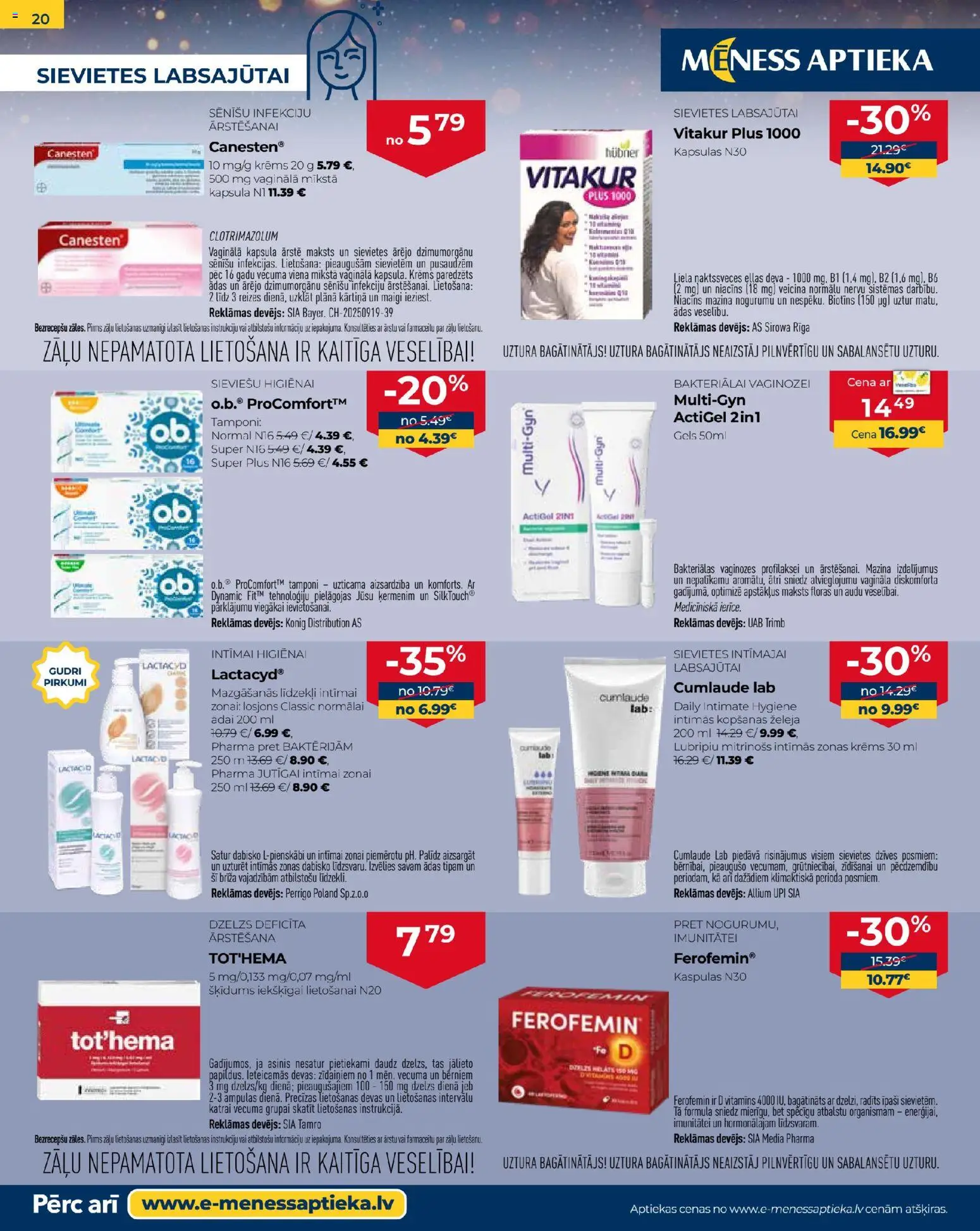 Skatīt Mēness aptieka akciju bukletu, derīgs no 2025.12.01