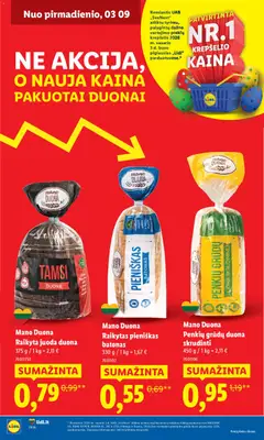 LIDL parduotuvės leidinio LIDL leidinys - Ne akcija, o nauja kaina galiojančio nuo 2026.03.09 peržiūra