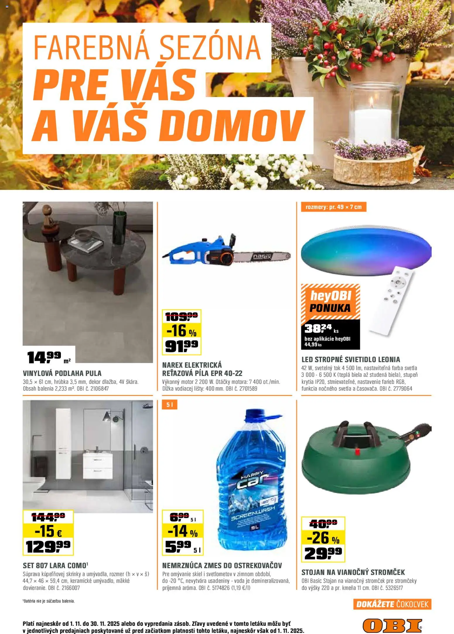 Náhľad OBI letáku platného od 01.11.2025