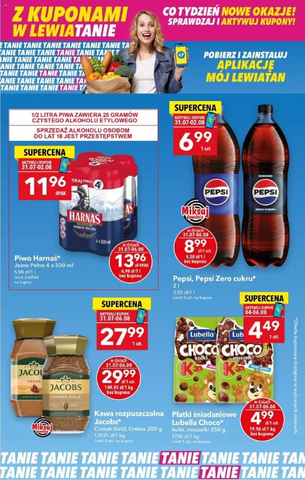 Lewiatan gazetka od 31.07.2025 - Promocje "Z Kuponami w Lewiatanie" - Numer strony 1