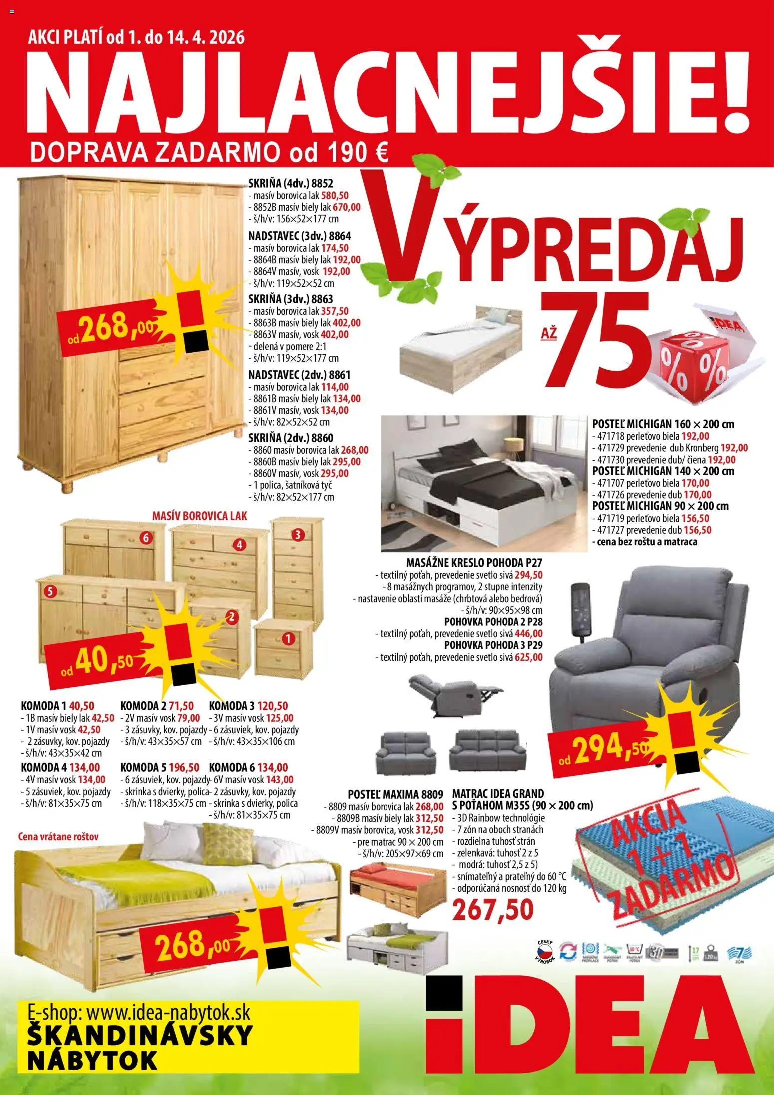 Náhľad IDEA nábytok letáku platného od 01.04.2026