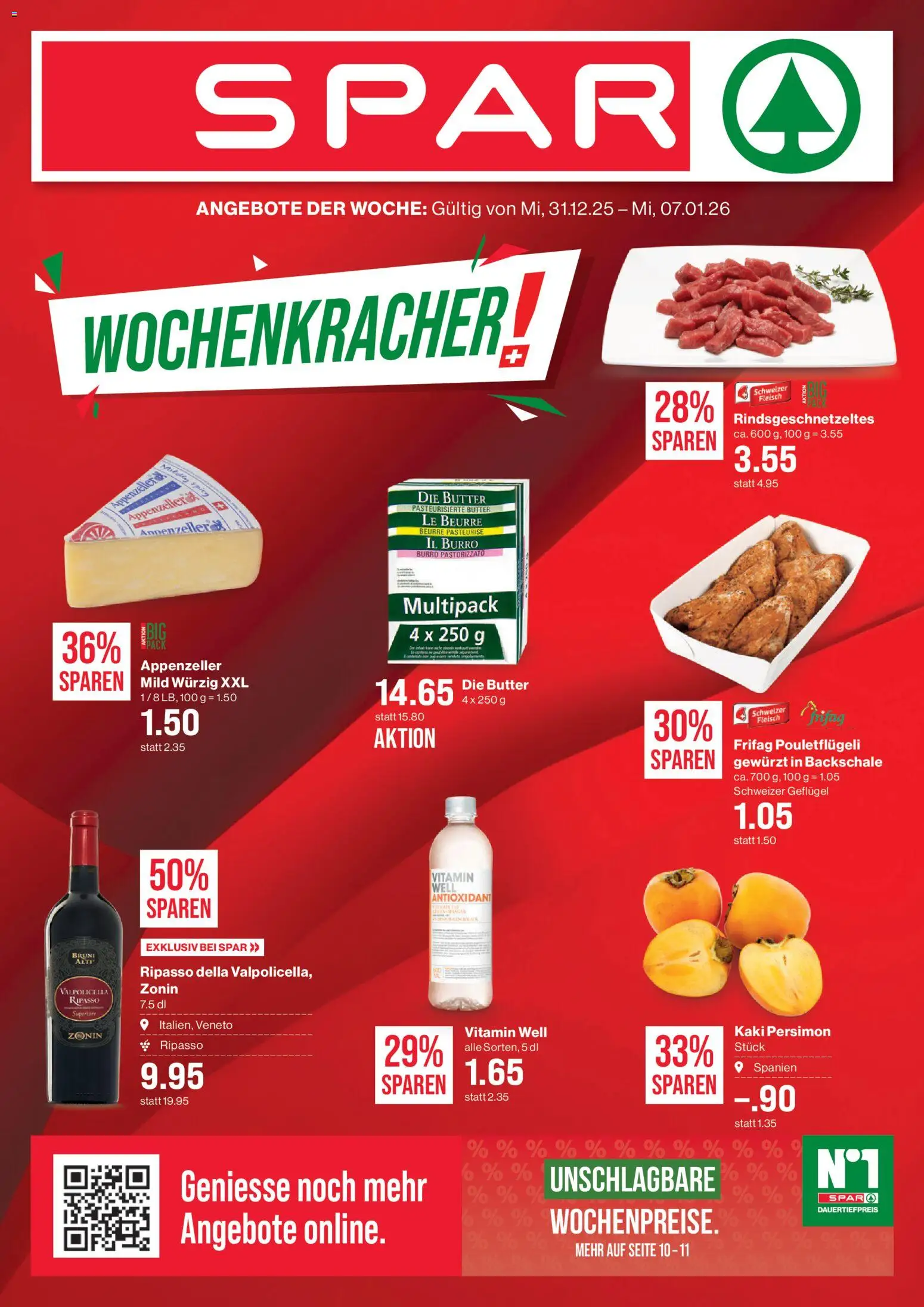 Vorschau des Merkblatts Aktionen vom Shop SPAR gültig von 31.12.2025 bis 07.01.2026