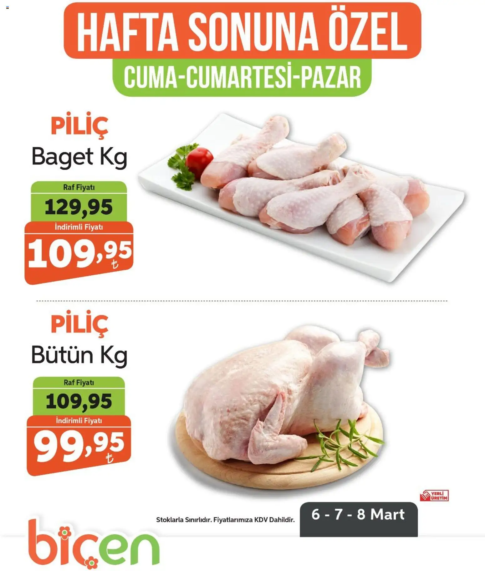 Biçen Market Biçen Market - Hafta Sonuna Özel - Piliç 06.03.2026 - Broşürünün önizlemesi