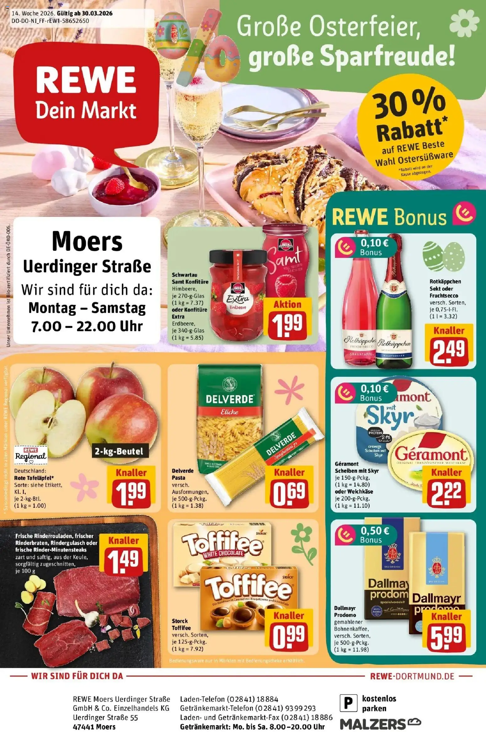 Vorschau von dem Prospekt des Geschäftes Rewe, gültig ab dem 30.03.2026