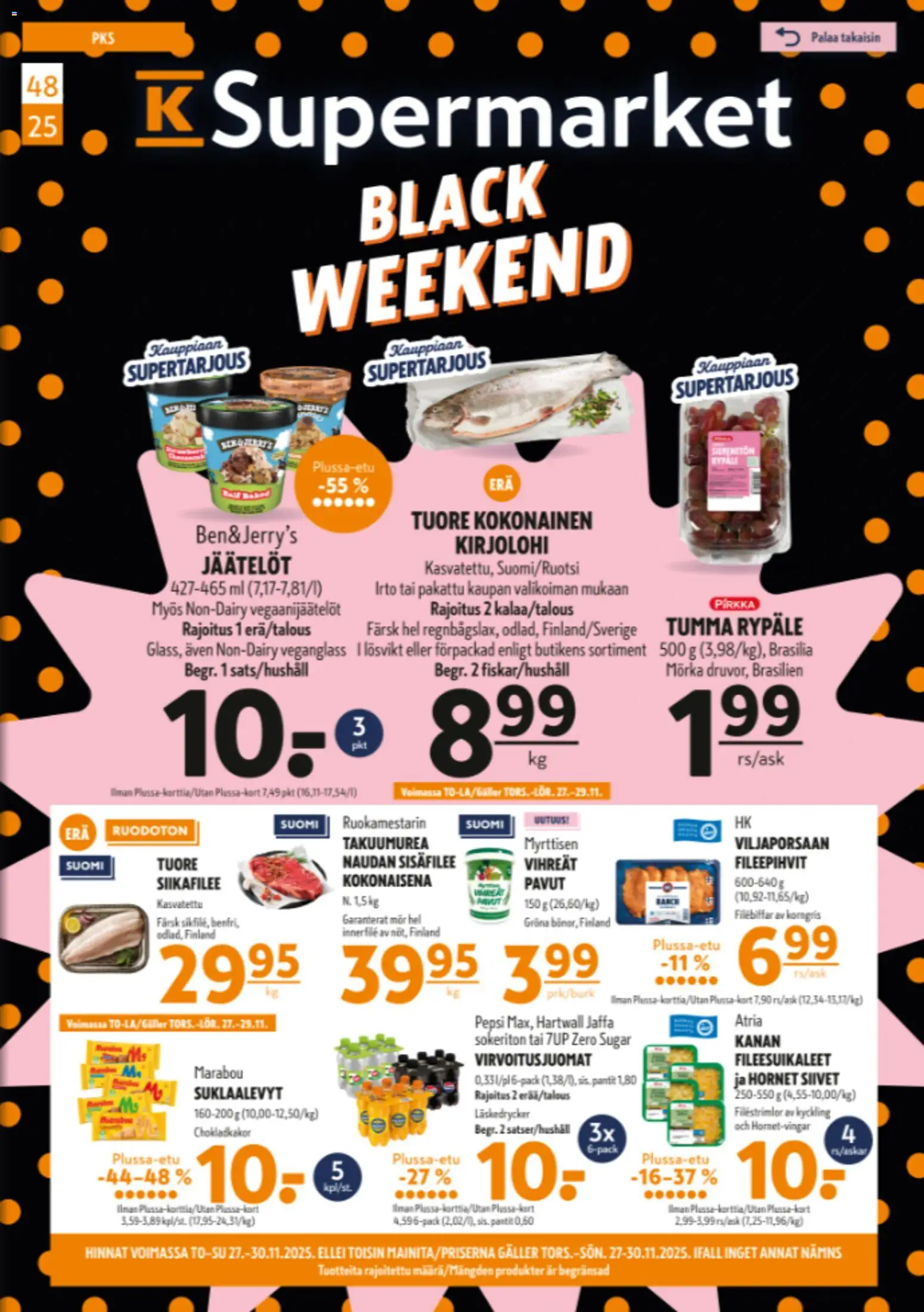 Kaupan K-Supermarket Black Friday esikatselu, voimassa 27/11/2025