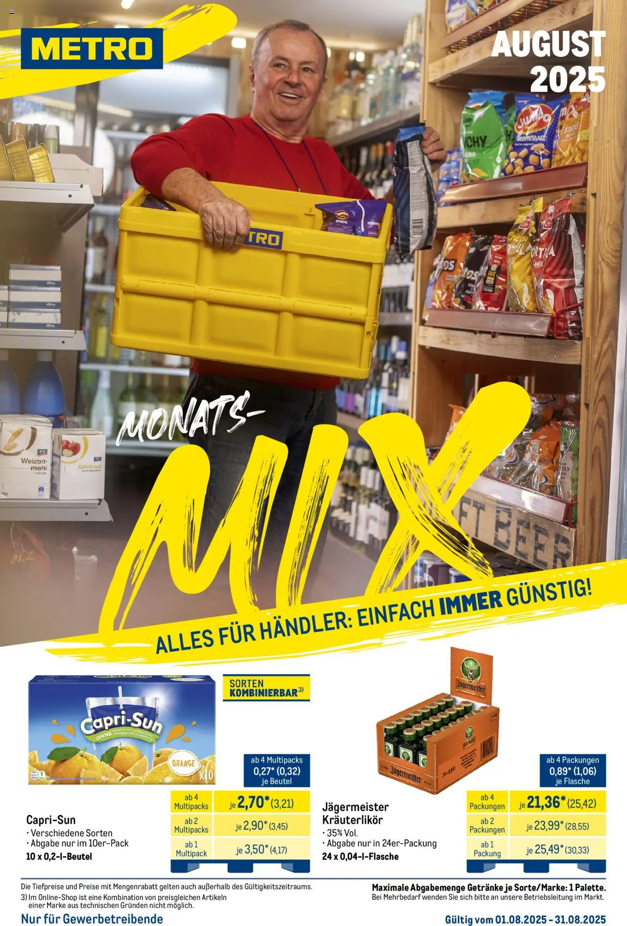 Metro Prospekt ab 01.08.2025 - Monats-Mix