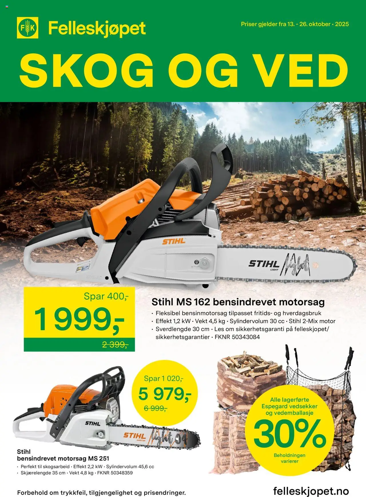 Kundeavis Felleskjøpet gyldig fra 13/10/2025 - Sidenummer 1