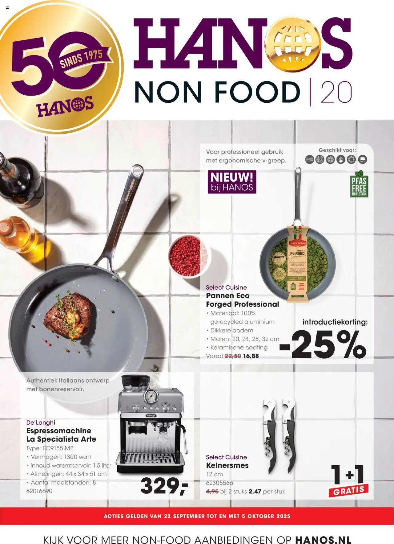Hanos shop Non Food Folder geldig vanaf 22-09-2025 - Paginanummer 1 - La, Pannen