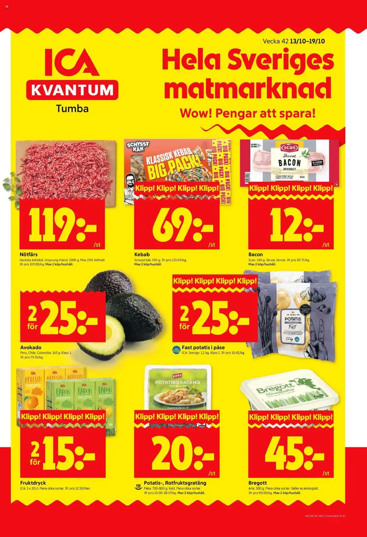 Tumba är giltig 13/10 2025 > Veckans Erbjudanden gäller från 13/10/2025 till 19/10/2025 sidnummer 1