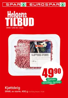 Forhåndsvis Helgens Tilbud fra butikk Spar gyldig fra 02/10/2025