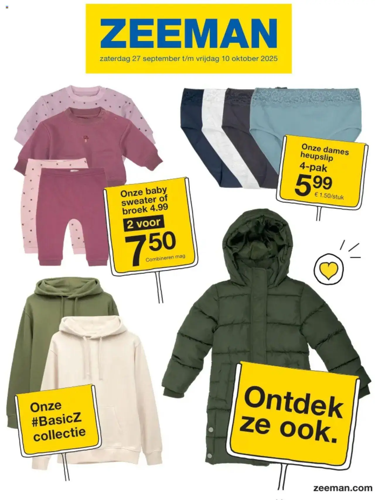Zeeman shop Folder geldig vanaf 27/09/2025 - Paginanummer 1