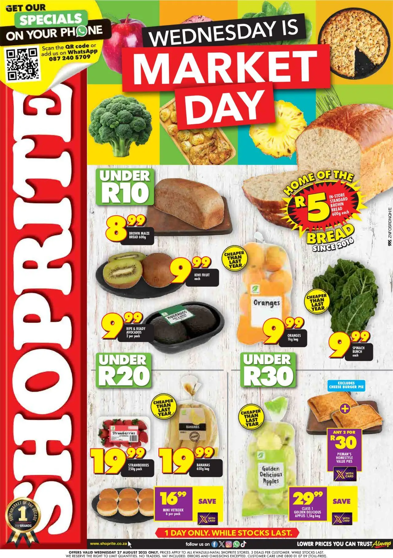 Shoprite KwaZulu-Natal - Market Day Deals 27/08 - 27/08/2025 >> Catalogue