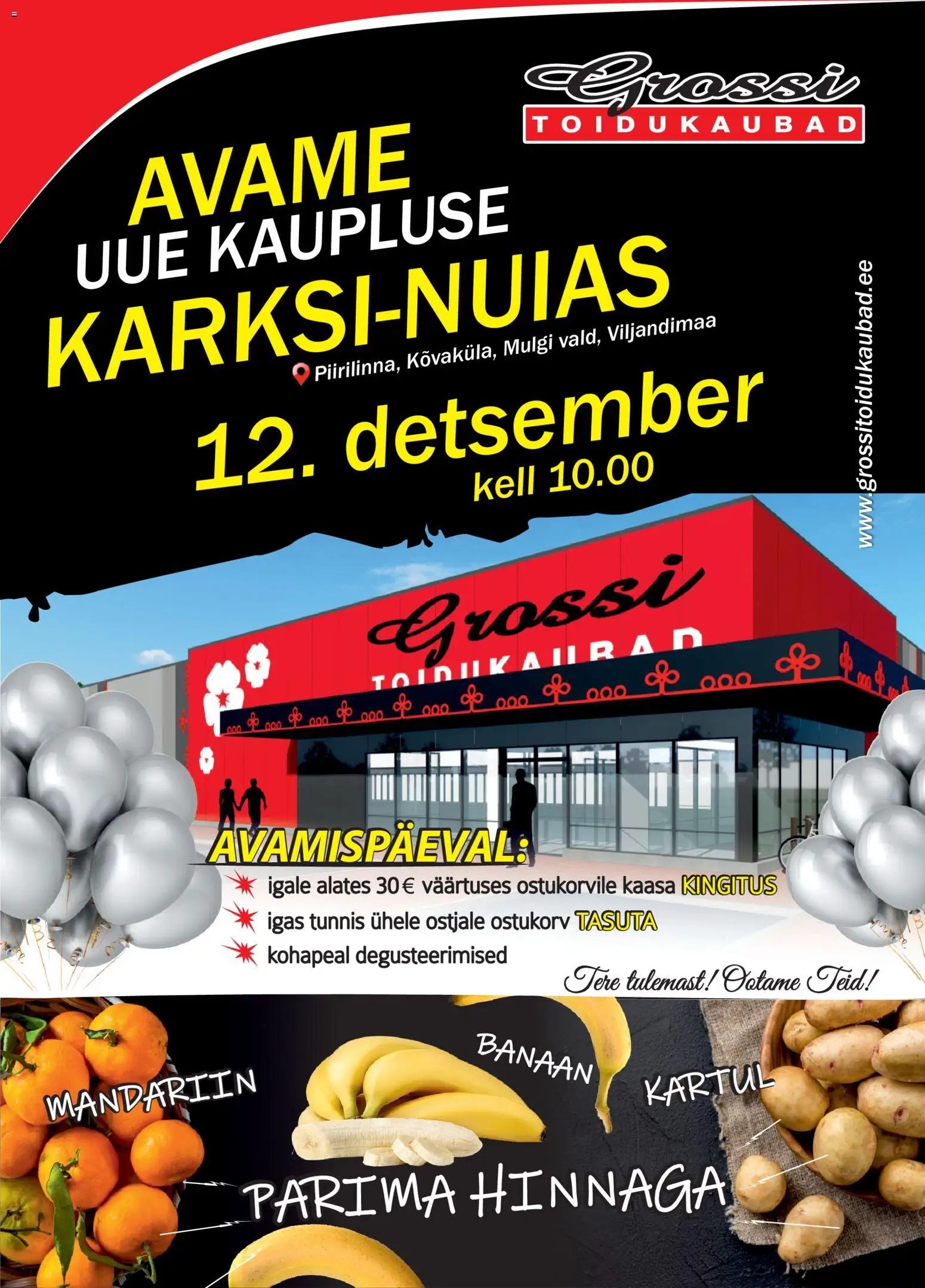 Grossi Toidukaubad kliendilehe eelvaade alates 12.12.2025