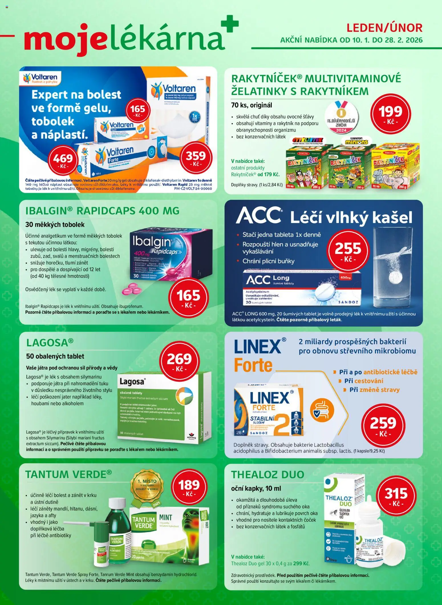 Náhled nabídky: Moje lékárna Leták platný od 10.01.2026 - Tablet, Tantum Verde, Vitamíny, Penne, Sůl, Náplast, Rakytníček, Voltaren Forte