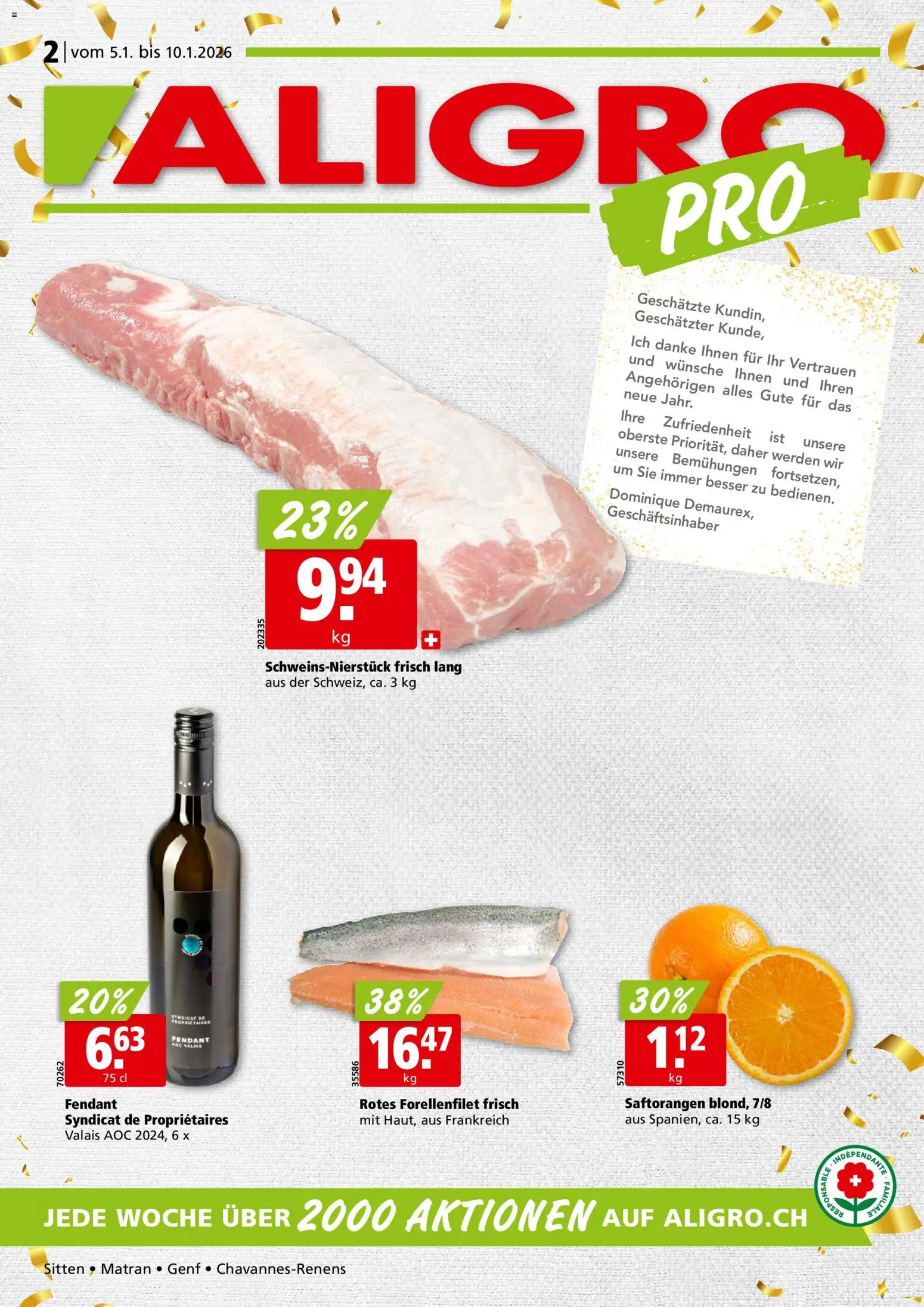 Vorschau des Merkblatts Aktionen vom Shop Aligro gültig von 05.01.2026 bis 10.01.2026