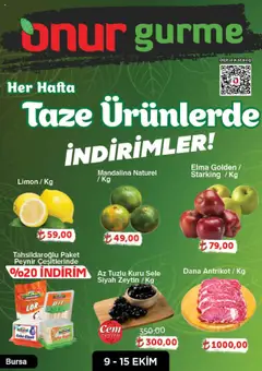 Onur Market Katalog Gurme - Bursa 09.10.2025 - Broşürünün önizlemesi