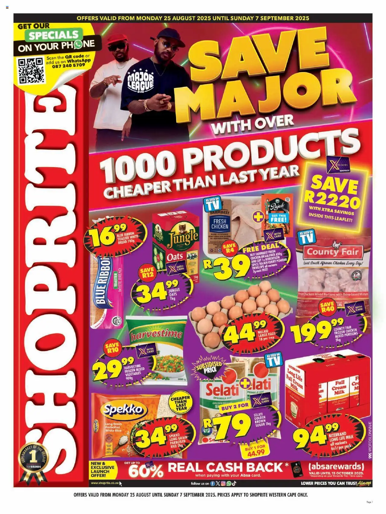 Shoprite Western Cape - Major League Deals 25/08 - 07/09/2025 >> Catalogue