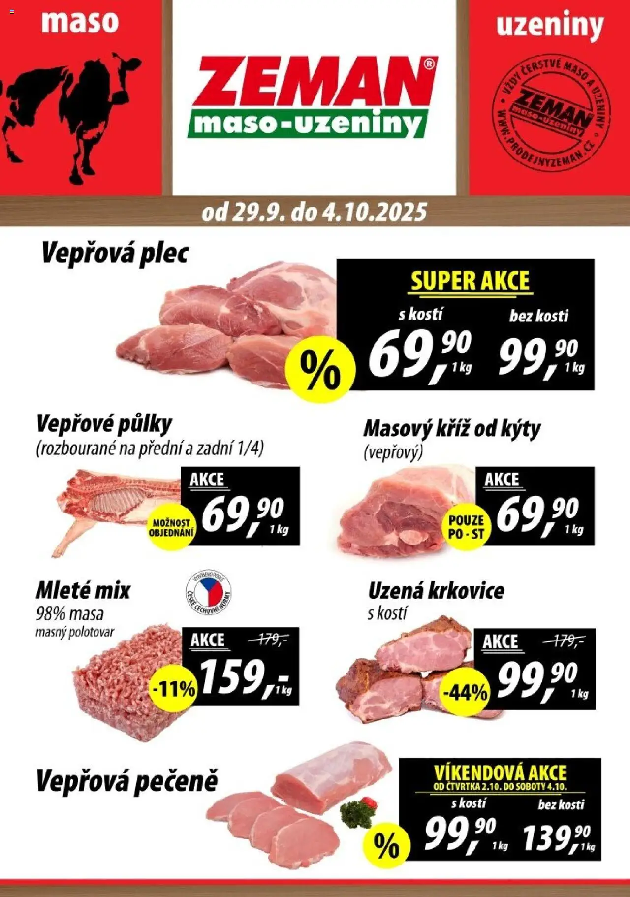  Prodejny Zeman Leták - Praha, Hořice, Úvaly (29.09.2025 - 04.10.2025)