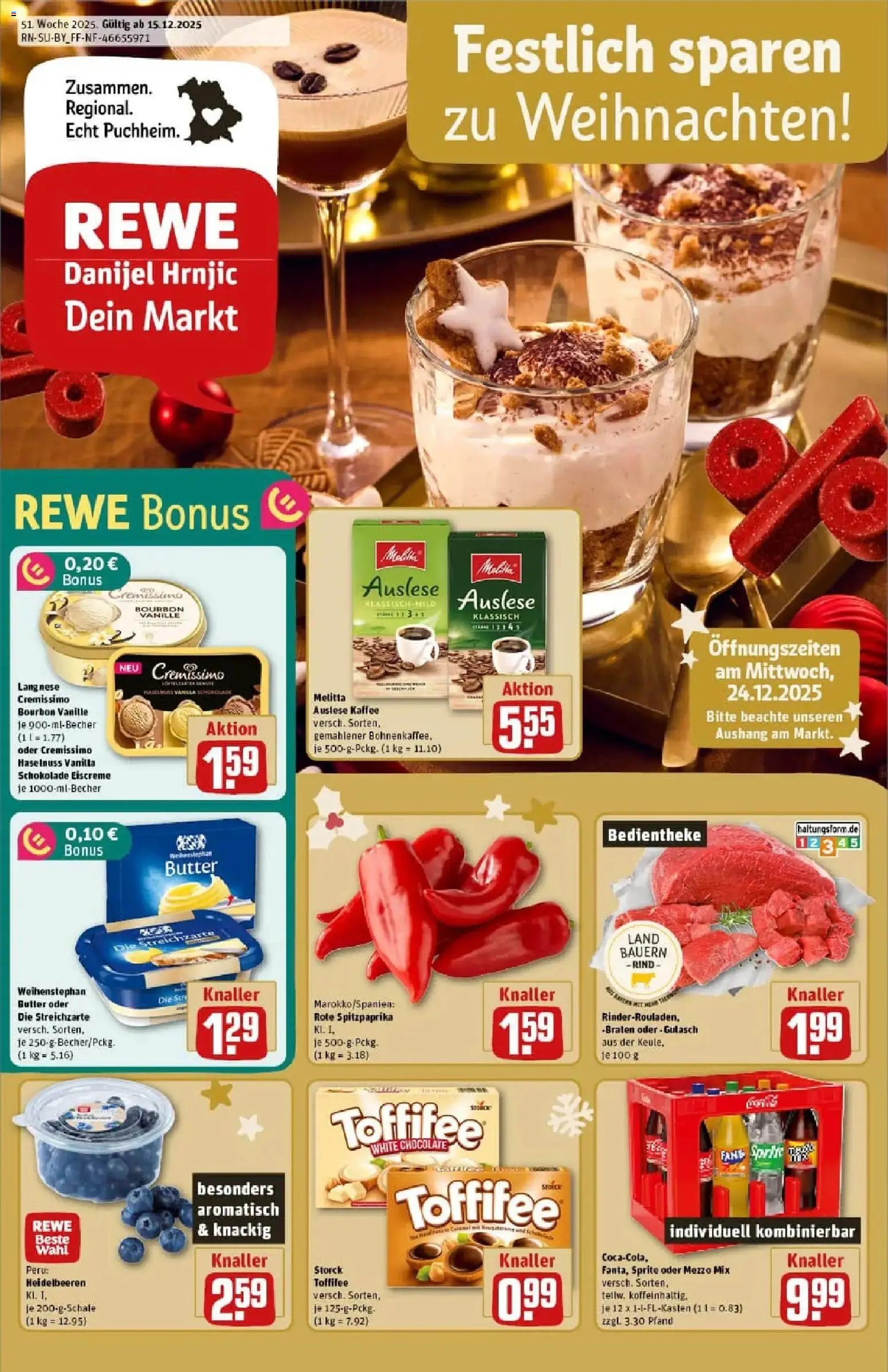 Vorschau von dem Prospekt des Geschäftes Rewe, gültig ab dem 15.12.2025