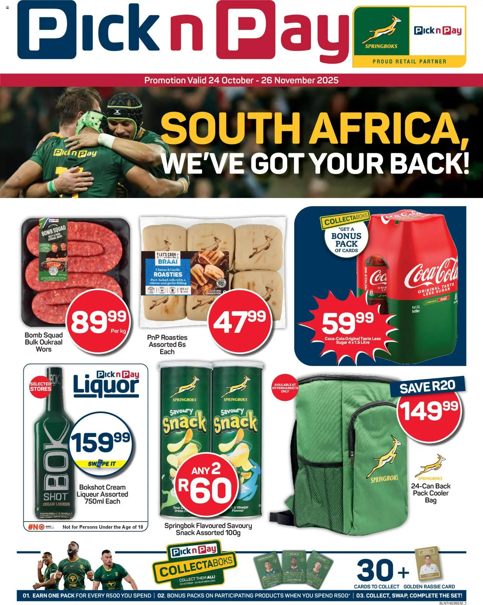 Pick n Pay Inland provinces - Rugby Specials from 24/10 - 26/11/2025 > Promotions