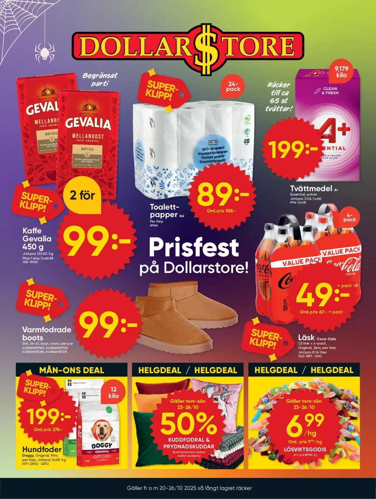 Aktuella reklamblad Dollar Store är giltig 20/10 2025 > Veckans Erbjudanden gäller från 20/10/2025 till 26/10/2025 sidnummer 1