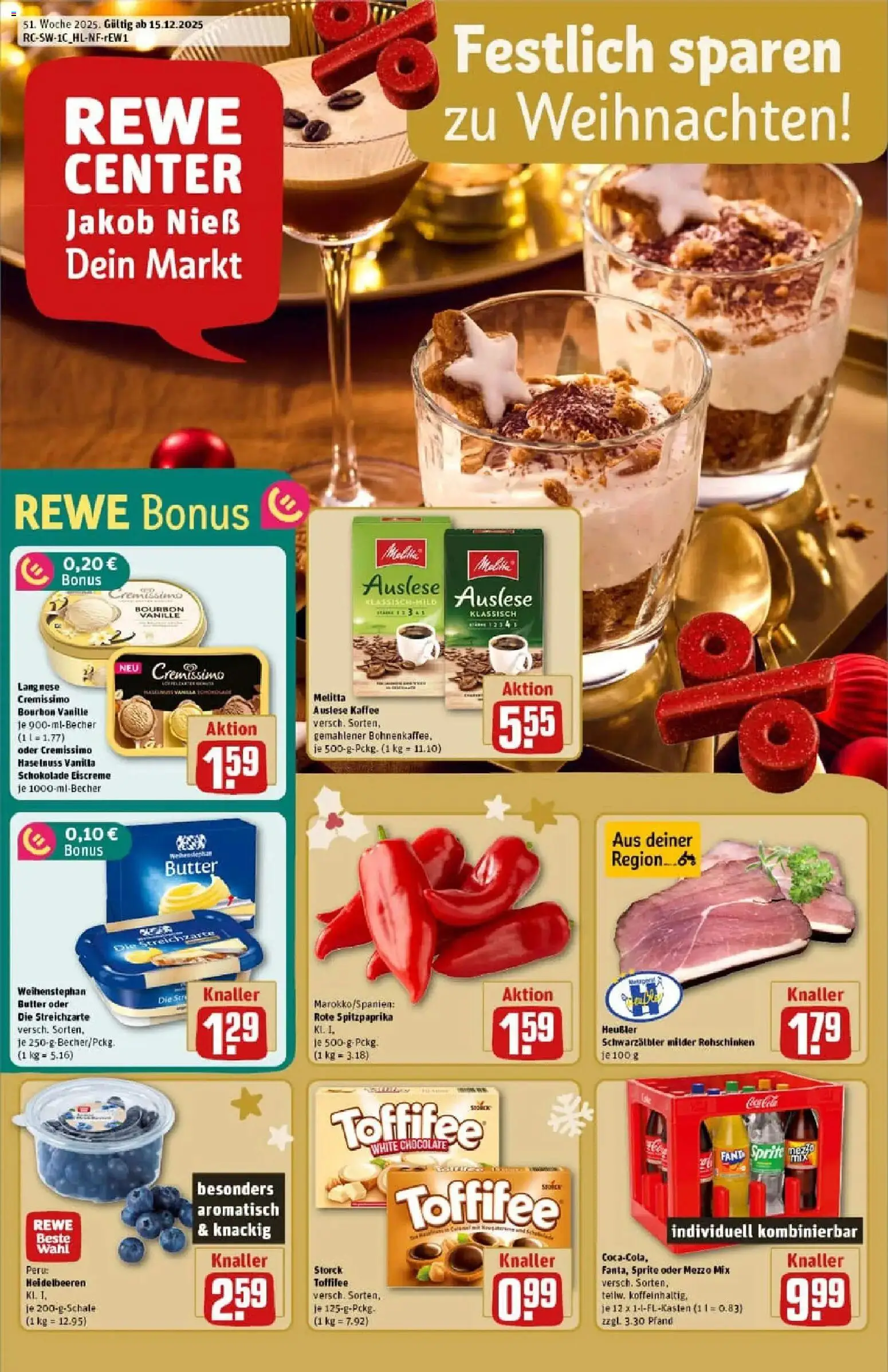 Vorschau von dem Prospekt des Geschäftes Rewe, gültig ab dem 15.12.2025