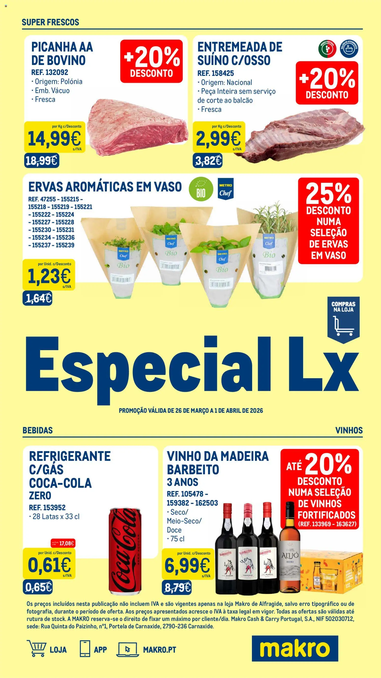 Pré-visualização do folheto da loja Makro válida a partir de 26/03/2026 - Vinho, Bebidas, Entremeada, Ervas aromáticas, Vaso, Refrigerante