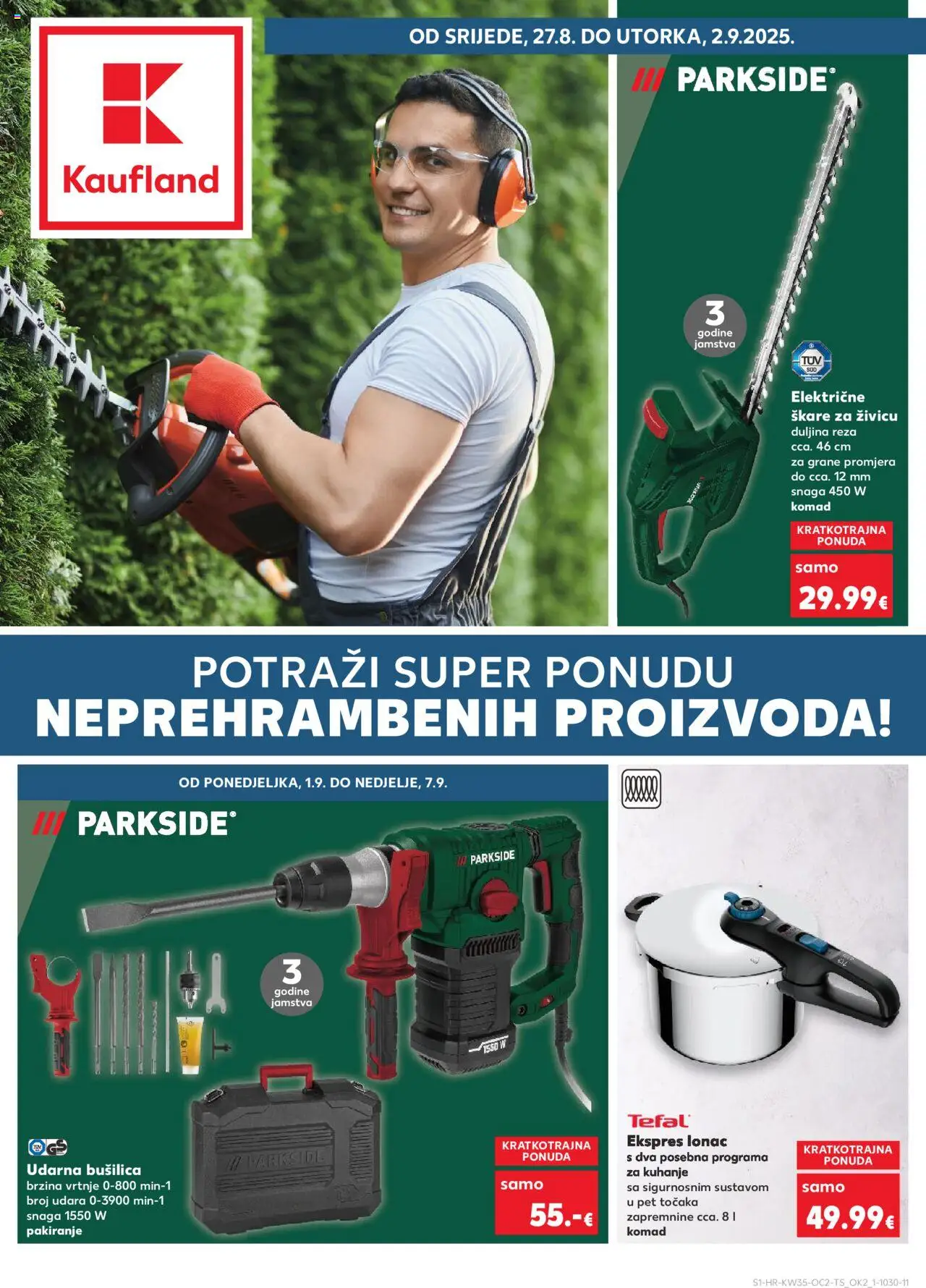 Kaufland aktualni Katalog Parkside vrijedi od 27.08.2025 - tjedna akcija broj stranice 1