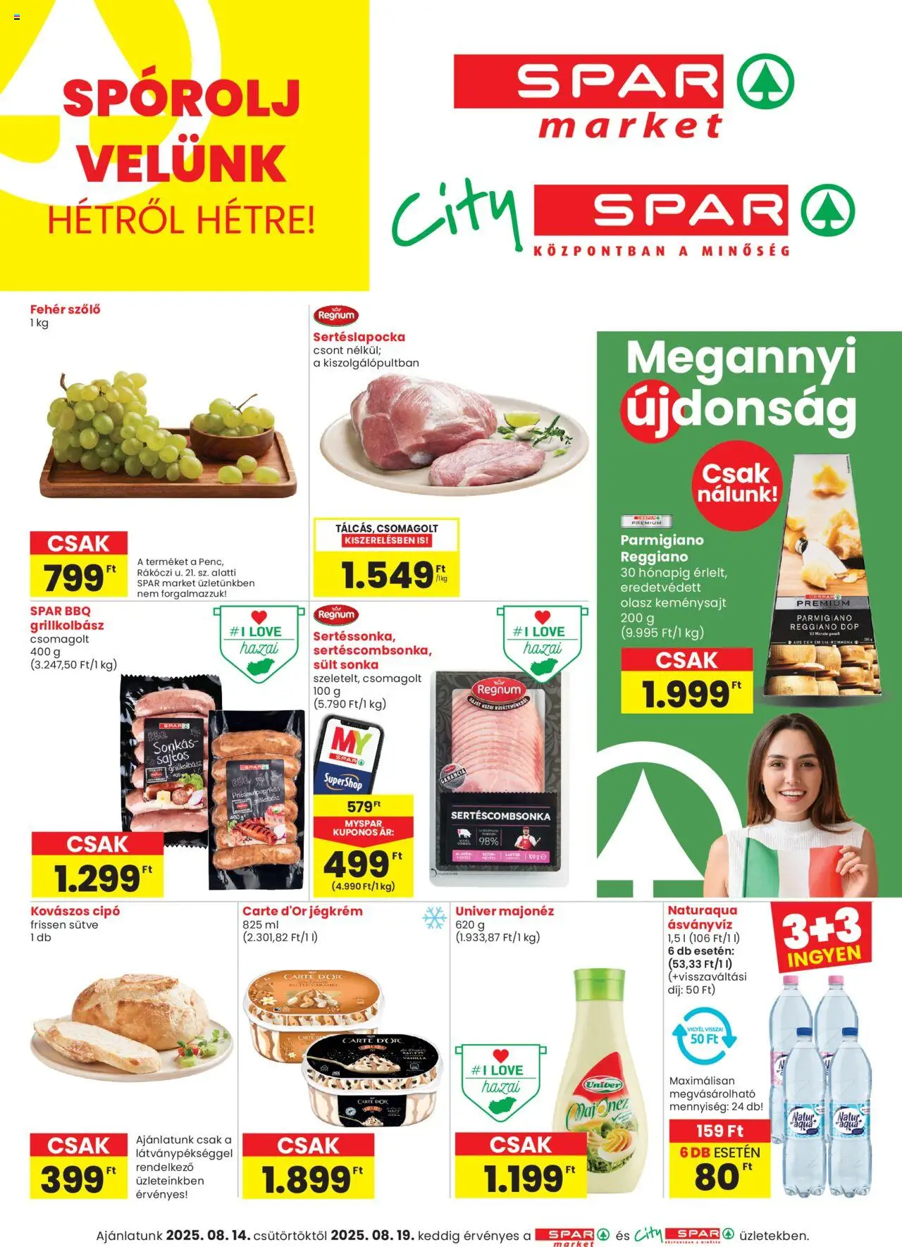 Spar aktuális szórólap, érvényes 2025.08.14.-től - 1 oldal