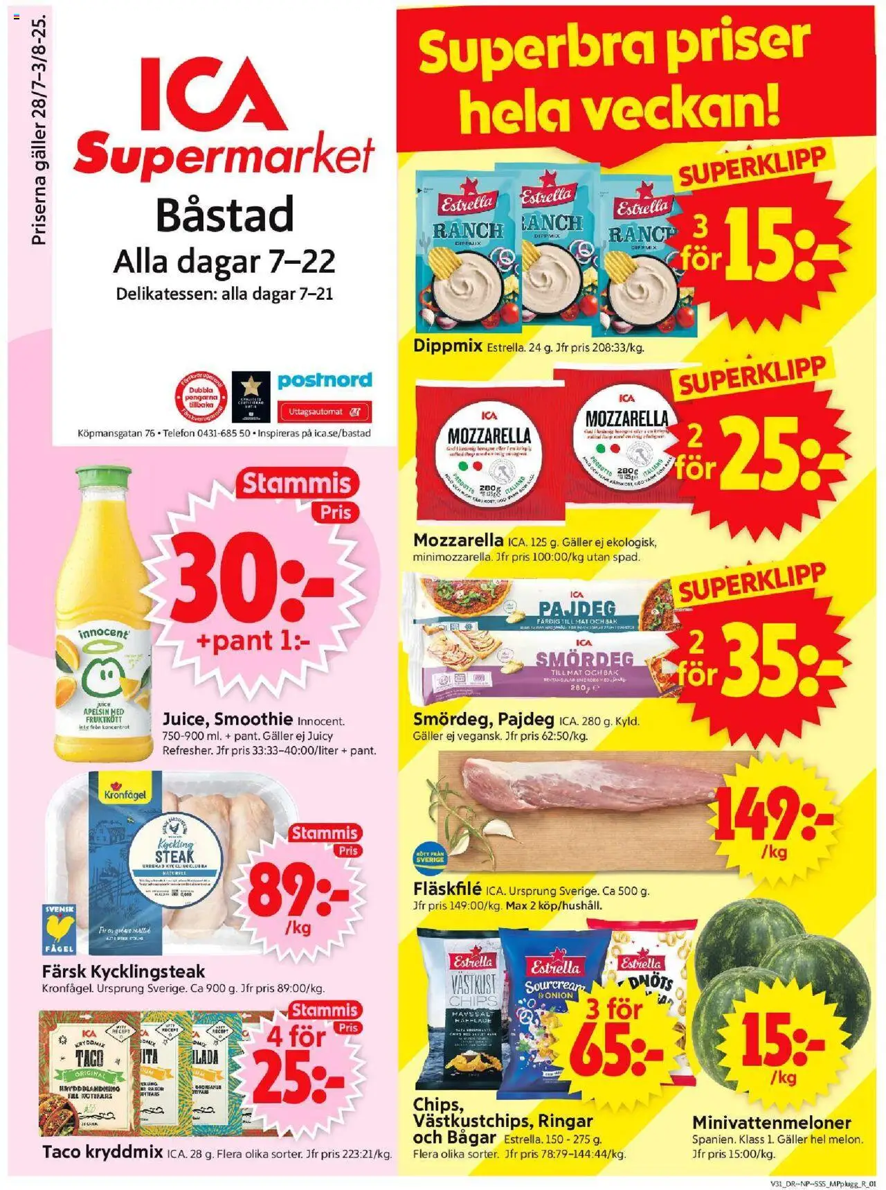 Båstad är giltig 28/07 2025 > Veckans Erbjudanden gäller från 28/07/2025 till 03/08/2025 sidnummer 1