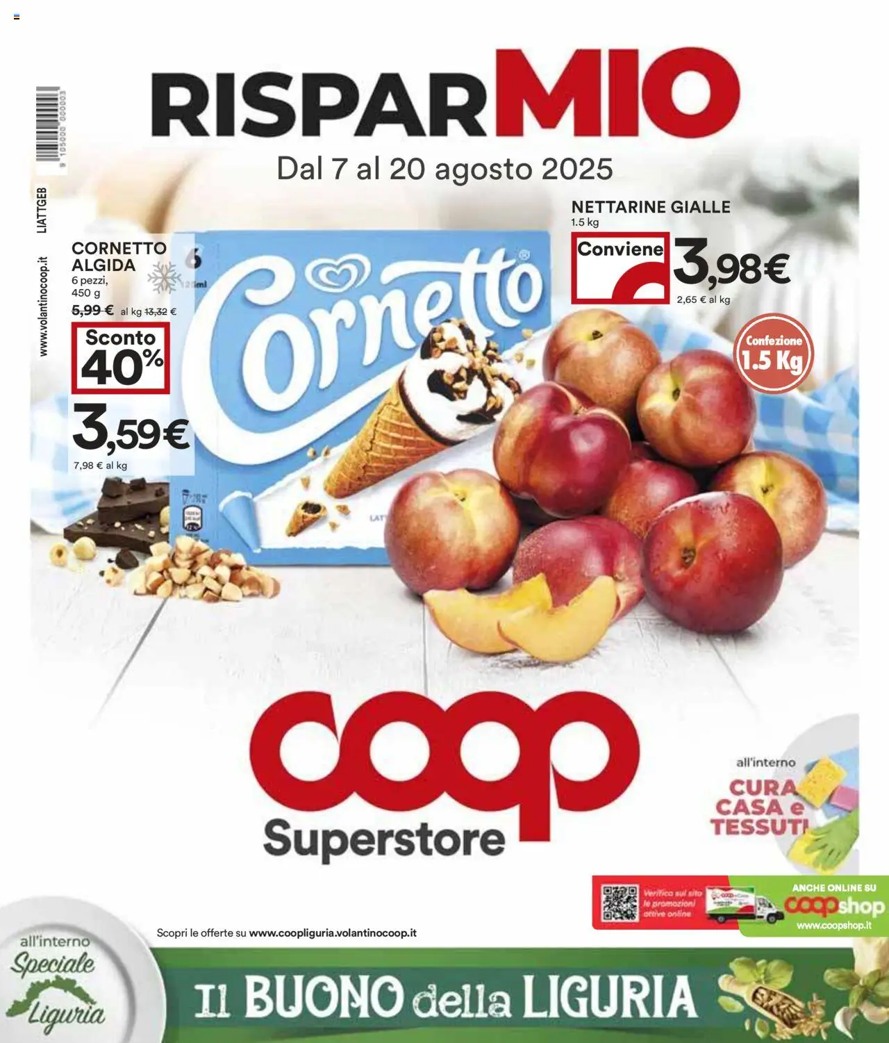 Volantino COOP valido da 07/08/2025 numero di pagina 1 - Cornetto, Nettarine
