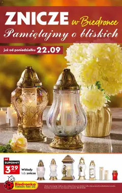 Pogląd gazetki "Znicze" ze sklepu Biedronka ważnej od 22.09.2025